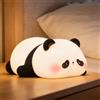 FAMIDUO Lampada Panda Carina, Luce Notturna Silicone Alimentare | Design Kawaii Bianco Nero, Touch 3 Livelli, Timer 30min, USB Ricaricabile, Anti-Luce Blu, Regalo Neonato Bambino Cameretta