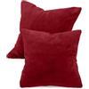 npluseins Set da 2 federe in morbido pile color corallo (2 pezzi) 1257.1667, 50 x 50 cm, borgogna