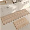 Treer Tappeto Cucina Antiscivolo Lavabile, Stile Domestico Tappeto per Cucina in Diatomite Tappeti Runner Moderni Tappetino Assorbente per Ingresso Bagno (venatura del legno,50x80cm)