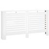 HOMCOM Copritermosifoni a Doghe con Ripiano Portaoggetti, Copricalorifero Moderno, Copertura del Radiatore in MDF, 172x19x81 cm, Bianco