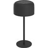 Eglo Lampada da tavolo a energia solare Roccanova, per esterni, touch, dimmerabile in 3 livelli, per balcone e giardino, acciaio nero, colore luce: bianco caldo, IP44
