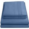 Sweet Home Collection Lussuoso set di biancheria da letto con lenzuolo piatto, lenzuolo con angoli, 2 federe, in microfibra, denim, queen size