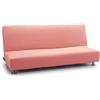 FAVERTI® Copridivano elasticizzato per divano letto a tre posti, modello reale, rosa pastello, copridivano per letto universale, protezione di qualità in tessuto jacquard al tatto di cotone