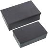 DRW Set di 2 scatole rettangolari in Alluminio Intagliato in Nero, Metallo, 23x14x7 y 28x18x8cm