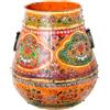 DRW Vaso da pavimento in metallo dipinto a mano multicolore 35x35x48 cm