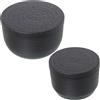 DRW Set di 2 scatole Rotonde in Alluminio Intagliato in Nero 13 x 13 x 9 e 16 x 16 x 9,5 cm, Metallo, 13x13x9 y 16x16x9,5cm