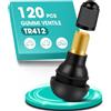 ACIELANNA 120 Pezzi Valvole in Gomma Snap-in TR412, Valvole Tubeless | Nero Valvola in Gomma per Cerchioni, Valvola per Pneumatici per Auto, Moto, Fuoristrada, Biciclette, Scooter
