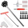 Taipintee 21 Pezzi di Utensili per Valvole di Pneumatici Set, in Metallo e Plastica, Tra Cui Estrattore di Valvole, Utensile a Gancio, Utensile Ausiliario e Guanti, per Auto, Camion e Moto (Nero e rosso)