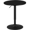 WOLTU Tavolino da Bar, Girevole Piano Rotondo, Diametri 60 cm, Tavolo da Cucina, Base in Acciaio e Piano in MDF, per Soggiorno, Nero