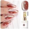 Senvenski Gelatina Vetro Cat Eye Smalto Semipermanente, 15ML Occhi di Gatto Magnetica per Gel Unghie Kit Olografico Glitterato Cristallo Smalti Unghie Salon Home DIY (Platino Rosa, 0.5fl oz)
