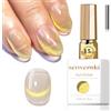 Senvenski Gelatina Vetro Cat Eye Smalto Semipermanente, 15ML Occhi di Gatto Magnetica per Gel Unghie Kit Olografico Glitterato Cristallo Smalti Unghie Salon Home DIY (Oro, 0.5fl oz)