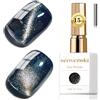 Senvenski Gelatina Vetro Cat Eye Smalto Semipermanente, 15ML Occhi di Gatto Magnetica per Gel Unghie Kit Olografico Glitterato Cristallo Smalti Unghie Salon Home DIY (Nero Glitterato, 0.5fl oz)