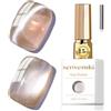 Senvenski Gelatina Vetro Cat Eye Smalto Semipermanente, 15ML Occhi di Gatto Magnetica per Gel Unghie Kit Olografico Glitterato Cristallo Smalti Unghie Salon Home DIY (Champagne, 0.5fl oz)