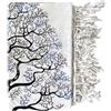 Seamar Copritutto Grande New Albero Copri Divano 100% Cotone Riciclato con Frange 210x230cm Telo Mare (Bianco Nero Blu)