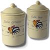 Fratelli Colì Set Barattoli Sale Fino e Grosso in Terracotta Decorata, Barattolo Sale con Coperchio, Porta Sale, Barattolo Da Cucina Gallo - Colì