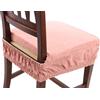 Viterbo Biancheria Set 6 Cuscini Sedia - Coprisedia Imbottiti - Vesto Molla con Elastico Tinta Unita Imbottiti Nuovi Colori (Rosa Corallo)