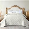 IlGruppone Copriletto Trapuntato Matrimoniale Elegante Trapuntino Microfibra Effetto Raso Due Piazze Coperta Letto Leggera Primavera Estate Trapunta Coperta Leggera - Crema