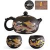 NIUKOMY Set di Teiere Yixing Zisha 450ML, Cinese Teiera in Argilla Fatte a Mano con Scatola Regalo, Set da Tè Che Cambia Colore, Grande Teapot Kung Fu con 2 Tazze, Drago e Fenice