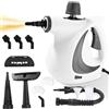Zaxiva Pulitore a Vapore Portatile, 1050 W Pulitore a Vapore Casa con 12 Accessori, Pressione 3,5 bar Steam Cleaner, Pistola a Vapore Multifunzione per Tappeto, Divani, Cucina, Bagno, Auto, Pavimenti