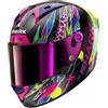 Shark, Casco Moto Integrale AERON FAWN Carbon Violet Yellow DVY, XL