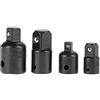 Walfront Adattatore a Percussione 4 Pezzi e Set di Riduttori TDA7492P Riduttori Adattatori per Prese in Acciaio Al Cromo Vanadio 1/2, 3/8, 1/4 Adattatore per Chiave Inglese (argento)(Nero)