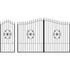 TODOME, Cancello in ferro battuto nero, 428 x 180 (L x A), con set di accessori inclusi, cancello pedonale e per auto, modello 05