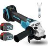 ANUPTTA Smerigliatrice angolare a batteria, compatibile con Makita Bürstenlon, 18 V, disco da 125 mm, con batteria da 5500 mAh, 16 accessori, per rimuovere vernice e malta, per levigare