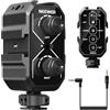 NEEWER MM02 Adattatore Mixer Audio per Microfono a Due Canale con Cavo TRS 3,5mm, Stereo/Mono, Cold Shoe per DSLR Camera, Smartphone, Ricevitore Mic Wireless, Microfono Intervista Registrazione Video