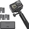 DJI Osmo Action 5 Pro Combo Adventure, action cam 4K con sensore 1/1.3, batteria lunga durata 12h con 3 batterie, stabilizzazione, due touchscreen OLED, mini action cam per viaggi, vlog, Singola