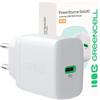 Green Cell Greencell PowerSource Solo30 Bianco 30W USB-C Power Delivery caricabatterie iPhone 17/Pro/Pro Max/iPhone Air/16/15, MacBook, Pixel 9, iPad, Samsung Galaxy S25 Ultra/S24 Series