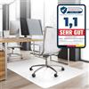 OfficeMarshal Tappetino protettivo per sedia da ufficio, tappetino da scrivania, trasparente, per sedie da ufficio, 90 x 120 cm, per pavimenti duri (bianco)
