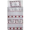 PENSIERI DELICATI Parure Copripiumino Singolo 100% Cotone, Completo di Sacco 150x200cm e 1 Federa 52x82cm, Made in Italy, Copripiumino Lavabile In Lavatrice A 40°, Fantasia Peluche Rosso