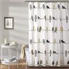 Lush Decor Rowley - Tenda da doccia con uccelli, in poliestere, giallo e grigio, 183 x 183 cm (larghezza x lunghezza), confezione da 1
