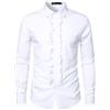 Hdhdeueh Camicia da smoking da uomo rosa con volant e volant, stile retrò, a maniche lunghe, con bottoni, per matrimoni, feste, cene, bianco, L
