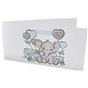 Giomel Bigliettini Battesimo Bomboniera Sacchetti Confetti Bimbo Celesti Sacchetti Confetti Elefantino Nascita Compleanno 50 pz 2,5x4,75 cm Chiuso (Celeste)