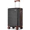 Ruausine Valigia Trolley 55x40x20 con ruote e lucchetto TSA, approvata Ryanair. Leggera valigia rigida, ideale per bagaglio a mano o stiva 23kg. Offerte speciali (Nero, 20 IN)
