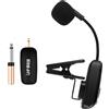 Trasmettitore e ricevitore wireless per microfono con clip per strumenti