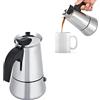 Ticfox Caffettiera espresso da 2 tazze in acciaio inossidabile, Caffettiera portatile in acciaio inossidabile Moka Espresso Maker Mocha Pot compatibile con i fornelli a gas e ad alcool(100 ml)