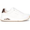 SKECHERS Uno Gen1 Shimmer Away Sneaker In Ecopelle Bianco - Donna - Bianco
