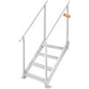 VEVOR Scaletta per Pontile Altezza Regolabile 75-96 cm, Scaletta per Pontone Barca 4 Gradini Lega di Alluminio Portata Circa 226 kg con Corrimano Scaletta Antiscivolo Scala per Imbarco Barca Piscina
