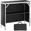 VEVOR Bancone Fieristico Portatile Pieghevole, 975 x 385 x 870 mm Tavolino Fieristico Bancone Espositivo, Bancone Servizio Esterno Pieghevole Tavolo da Bar, Tavolino Reception con Ripiano, Nero
