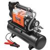 VEVOR Compressore d'Aria 12V, Gonfiatore per Pneumatici Portatile 180 L/min, Kit Gonfiatore per Pneumatici Serbatoio da 6 Litri, 10,3 Bar, Manometro Digitale, per Camion, Auto, SUV, Camper