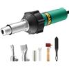VEVOR Saldatrice ad Aria calda per Plastica 330 x 95 x 56 mm Pistola ad Aria Calda da 1600 W Pistola Termica per Saldatura in Vinile 50°C-600°C Kit per Saldatura di Coperture in Plastica 5 Accessori