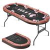 VEVOR Tavolo da Poker Casinò Pieghevole 8 Giocatori da 1828.8 mm Ovali
