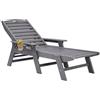 VEVOR Sedia a Sdraio da Giardino Pieghevole Reclinabile Capacità di Carico max. 181 kg, Poltrona a Sdraio da Piscina da Esterno in HDPE con Schienale Portabicchieri Seggiola da Spiaggia, Grigio