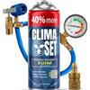 Clima Set ClimaSet R1234yf gas di ricambio per refrigerante - refrigerante per climatizzatore auto - bombola di gas 1x235 g - tubo del climatizzatore - manometro per climatizzatore - adattatore HP/LP- ECO