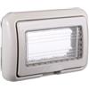 ZOREI Placca con Coperchio, Supporto Stango Idrobox IP55, Compatibile con Bticino Living Light, Coperchio Modulo Cassetta (4 Posti/Moduli,Grigio)