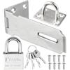 Litensh Serrature per porte in acciaio inox da 7,6 cm con lucchetto, chiusura di sicurezza Packlock Hasp, serratura extra spessa, chiusura per cancello, capannone, per camera da letto, garage,