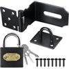 Litensh Serrature per porte in acciaio inox con lucchetto, chiusura di sicurezza Packlock, chiusura di sicurezza, extra spessa, per cancello e capannone, per camera da letto e garage (nero, angolo