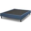 SEADA, Letto Una Piazza e Mezza Imbottito in Tessuto Sfoderabile e Lavabile, Base Letto con Doghe in Legno, Modello Sommier, Colore Blu, Made in Italy, 120 x 195 cm
